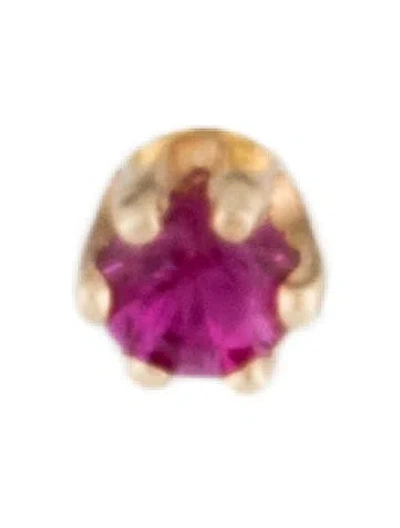 Pre-owned Earrings 14k Ruby Single Stud Earring In Multi