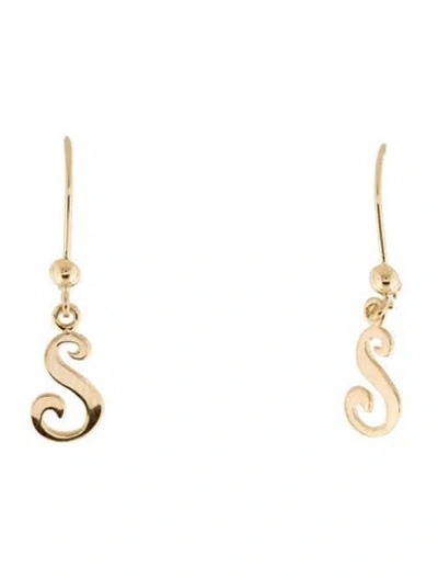 Pre-owned Earrings 14k 's' Initial Drop  In Multi