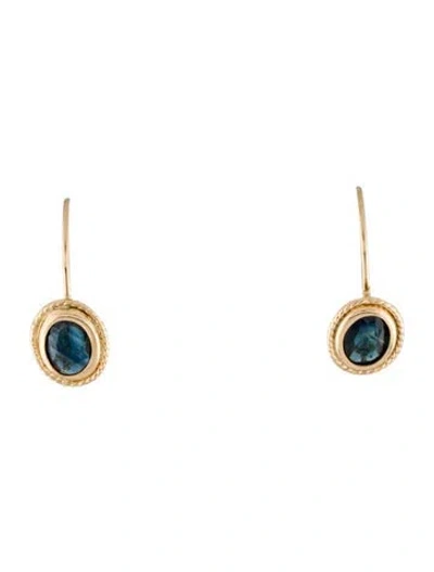 Pre-owned Earrings 14k Sapphire Drop  In Multi
