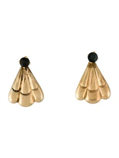 Pre-owned Earrings 14k Sapphire Drop  In Multi