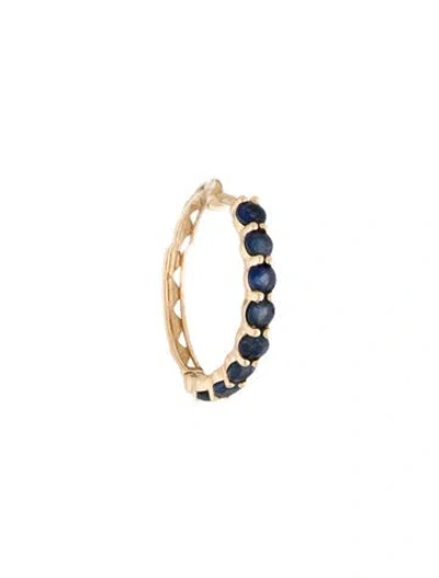 Pre-owned Earrings 14k Sapphire Single Hoop Earring In Multi