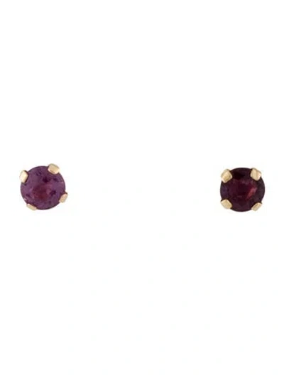 Pre-owned Earrings 14k Sapphire Stud  In Multi