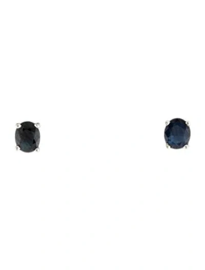 Pre-owned Earrings 14k Sapphire Stud  In Multi