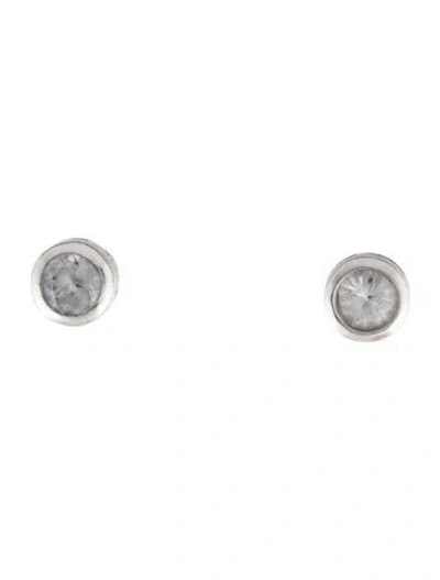 Pre-owned Earrings 14k Sapphire Stud  In Multi