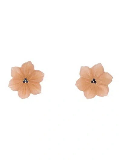 Pre-owned Earrings 14k Sapphire Stud  W/ Sunstone Jackets In Multi