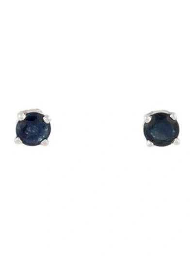 Pre-owned Earrings 14k Sapphire Studs In Multi