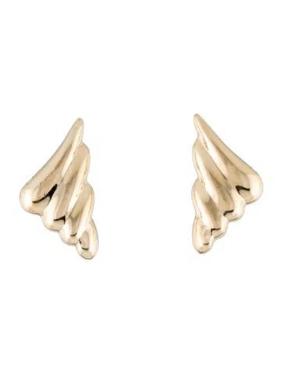 Pre-owned Earrings 14k Sculpted Clip-on  In Multi