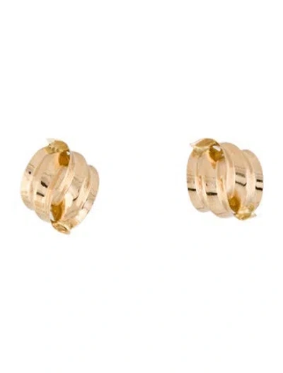 Pre-owned Earrings 14k Sculptural Stud  In Multi