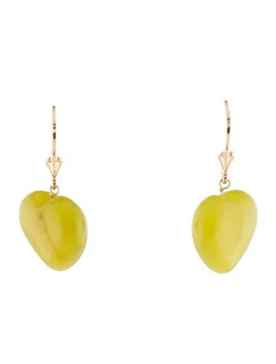 Pre-owned Earrings 14k Serpentine Heart Drop  In Multi