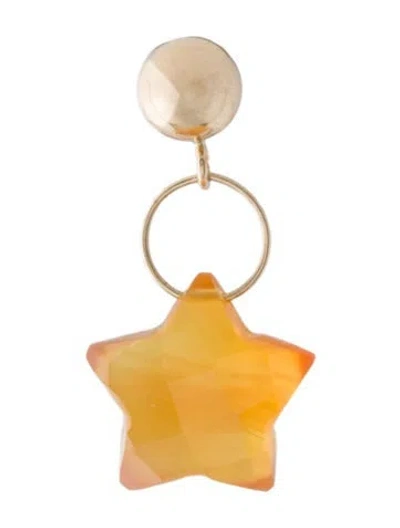 Pre-owned Earrings 14k Single Citrine Drop Earring In Multi