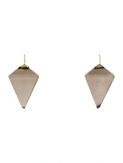 Pre-owned Earrings 14k Smoky Quartz Drop  In Multi