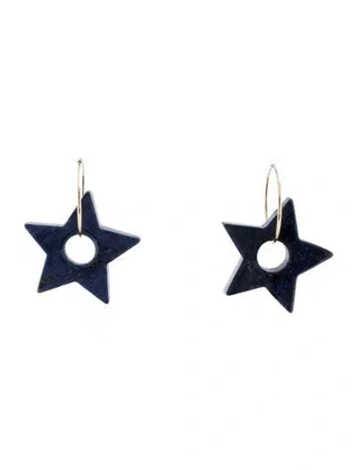 Pre-owned Earrings 14k Sodalite Drop  In Multi