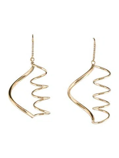 Pre-owned Earrings 14k Spiral Drop  In Multi