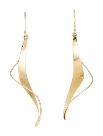 Pre-owned Earrings 14k Spiral Drop  In Multi