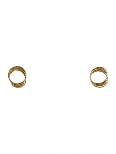 Pre-owned Earrings 14k Spiral Stud  In Multi