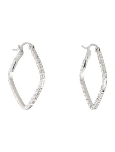 Pre-owned Earrings 14k Square Hoop  In Multi