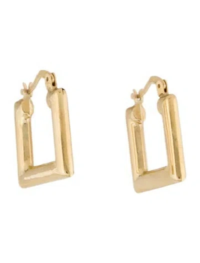 Pre-owned Earrings 14k Square Hoop  In Multi