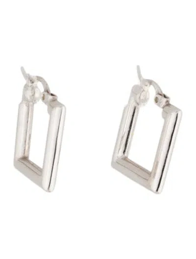 Pre-owned Earrings 14k Square Hoops In Multi