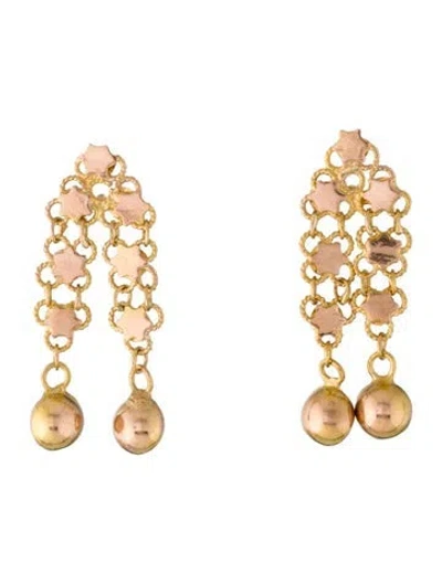 Pre-owned Earrings 14k Star Drop  In Multi