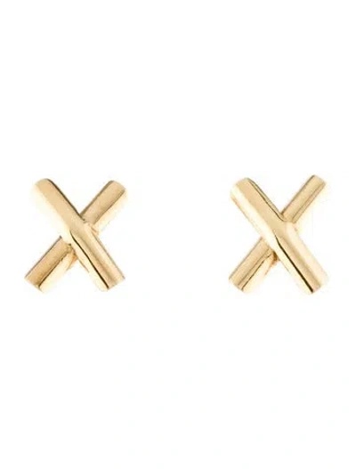 Pre-owned Earrings 14k Stud  In Multi