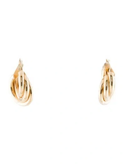 Pre-owned Earrings 14k Swirl Hoop  In Multi