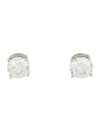Pre-owned Earrings 14k Synthetic Moissanite Stud  In Multi