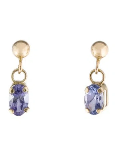 Pre-owned Earrings 14k Tanzanite Drop  In Multi