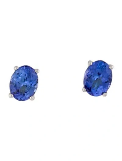 Pre-owned Earrings 14k Tanzanite Stud  In Multi