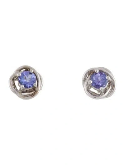 Pre-owned Earrings 14k Tanzanite Stud  In Multi