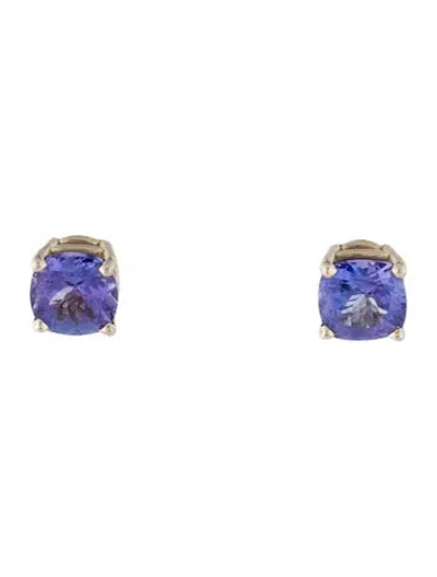 Pre-owned Earrings 14k Tanzanite Stud  In Multi
