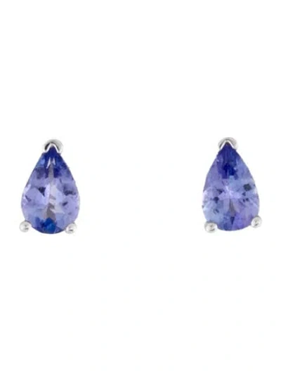 Pre-owned Earrings 14k Tanzanite Stud  In Multi