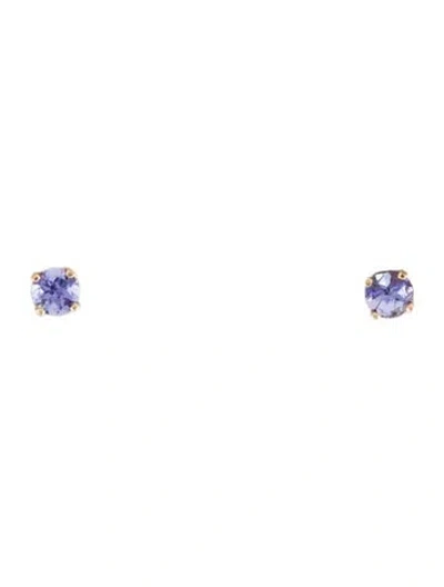 Pre-owned Earrings 14k Tanzanite Stud  In Multi
