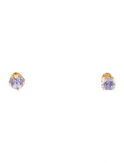Pre-owned Earrings 14k Tanzanite Stud  In Multi
