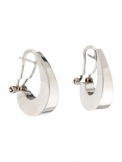 Pre-owned Earrings 14k Tapered Hoop Earclips In Multi