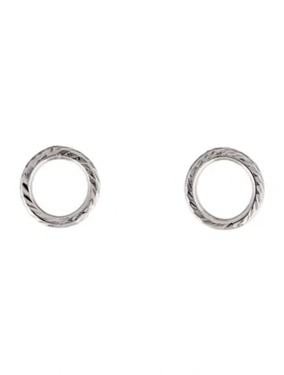 Pre-owned Earrings 14k Textured Circle Stud  In Multi