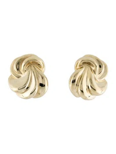 Pre-owned Earrings 14k Textured Clip-on  In Multi