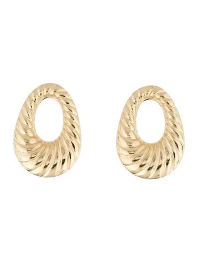 Pre-owned Earrings 14k Textured Drop  In Multi