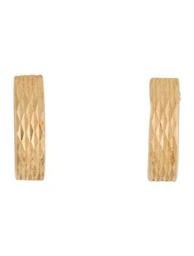 Pre-owned Earrings 14k Textured  In Multi