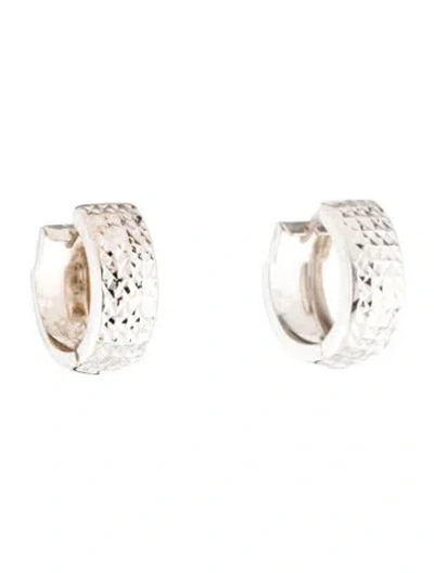 Pre-owned Earrings 14k Textured Huggie  In Multi