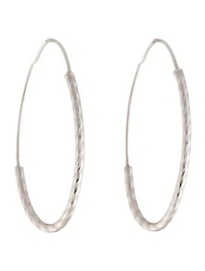 Pre-owned Earrings 14k Textured Oval Infinity Hoop  In Multi