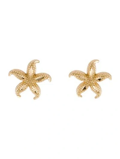 Pre-owned Earrings 14k Textured Starfish Stud  In Multi
