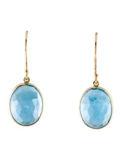 Pre-owned Earrings 14k Topaz Drop  In Multi