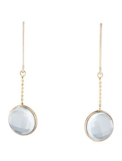 Pre-owned Earrings 14k Topaz Drop  In Multi