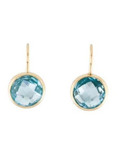 Pre-owned Earrings 14k Topaz Drop  In Multi