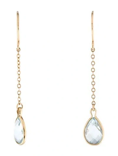 Pre-owned Earrings 14k Topaz Drop  In Multi