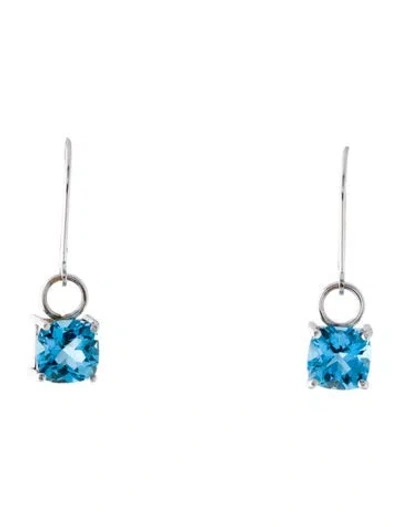 Pre-owned Earrings 14k Topaz Drop  In Multi