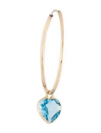 Pre-owned Earrings 14k Topaz Heart Enhancer & Hoop Single Earring In Multi