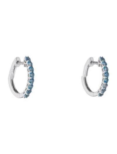 Pre-owned Earrings 14k Topaz Hoop  In Multi