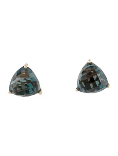 Pre-owned Earrings 14k Topaz Stud  In Multi