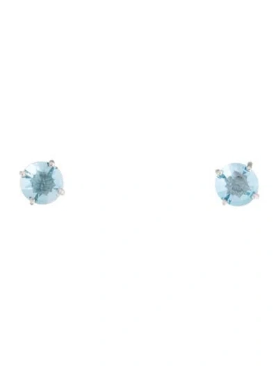Pre-owned Earrings 14k Topaz Stud  In Multi